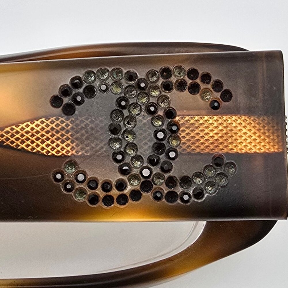 Chanel 3096-B c. 502 Tortoise Rhinestone Eyeglasses Frame w Flexhinge Italy 52mm - Picture 9 of 14